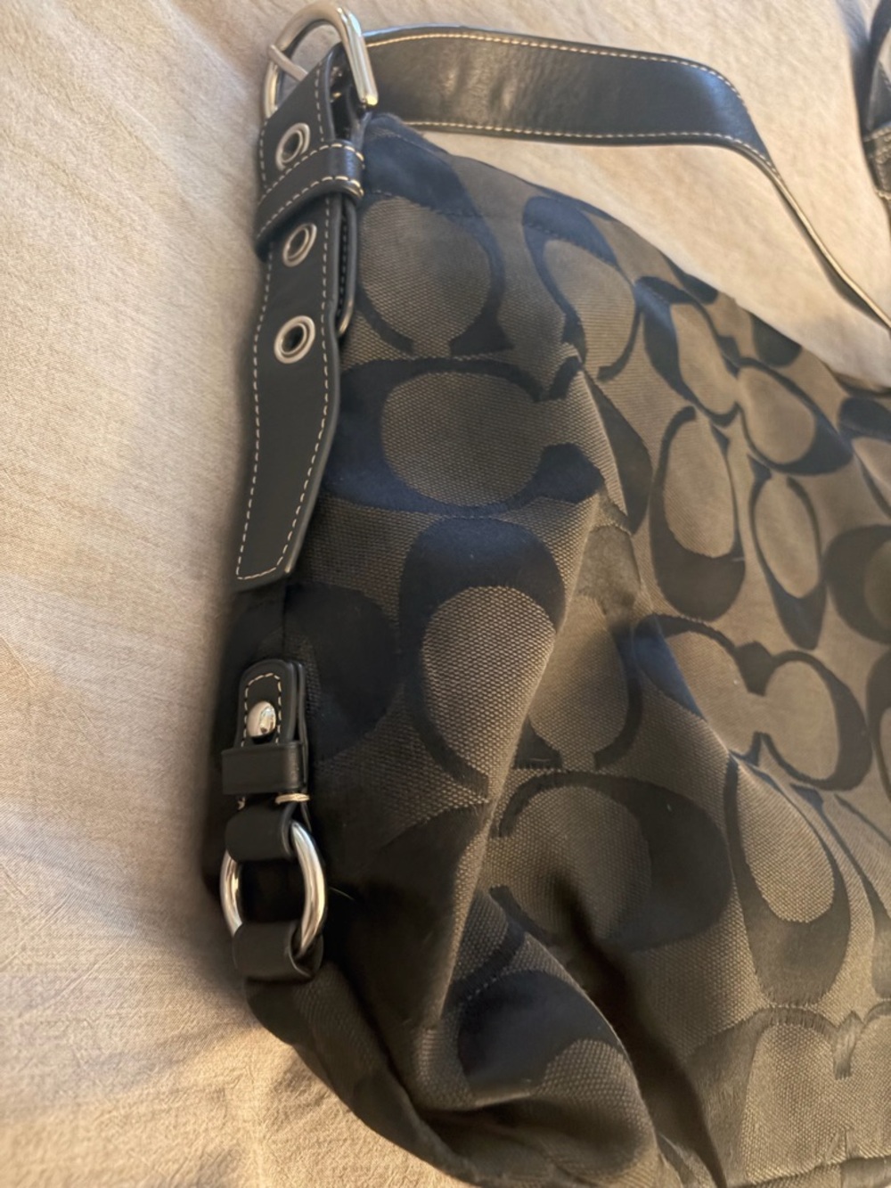 Coach Black Signature Jacquard Crossbody Shoulder Bag - Picture 4 of 9